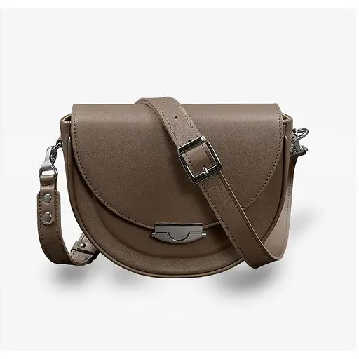 Жіноча шкіряна сумка Kira темно-бежева - фото 1