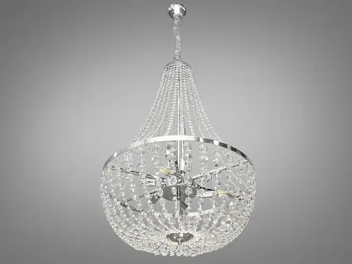 Дизайнерська кришталева люстра на 9 ламп, хром - фото 2