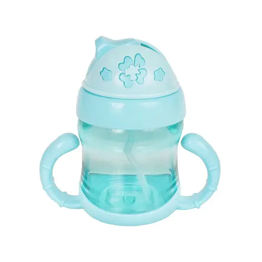 Детский поильник с трубочкой Mega Zayka MGZ-0321(Turquoise) 150 мл - фото 1