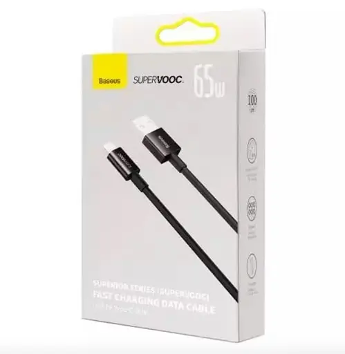 Кабель Baseus Superior Series SUPERVOOC Fast Charging Data Cable USB to Type-C 65W 1 м Черный - фото 2