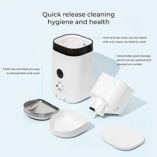 Годівниця для домашніх тварин Dogness F10 Wide View Cam, біла, кришка на 4 літри - фото 2