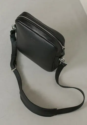 Шкіряна сумка Challenger S чорна флотар - фото 4