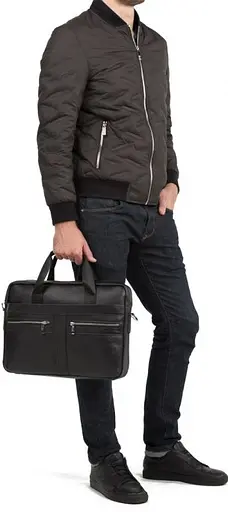 Чоловіча шкіряна сумка Vintage 40х30х7 см sum0012394 - фото 3