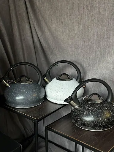 Чайник нержавіюча сталь з мармуровим покриттям Edenberg EB-8812 з капсульним дном зі свистком 3л Білий - фото 6