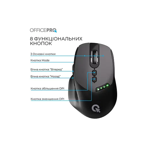 Мышка OfficePro M520B Wireless/Bluetooth Black (M520B) - фото 5