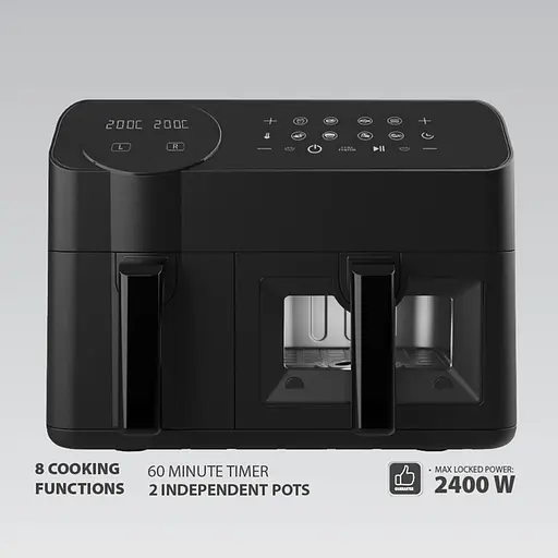 Мультипіч Maestro MR-760 з двома чашами і системою швидкого приготування 3.5+6л 2400 Вт Чорний - фото 3