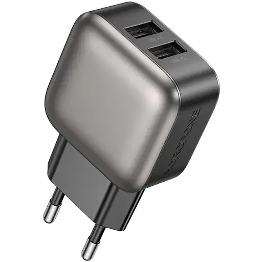 Мережевий зарядний пристрій Borofone BAS51A Absolute dual-port charger чорний - фото 1