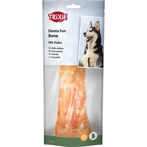 Лакомство для собак Trixie Кость для чистки зубов Denta Fun с курицей 20 см 1 шт. 200 г (31345_1шт)