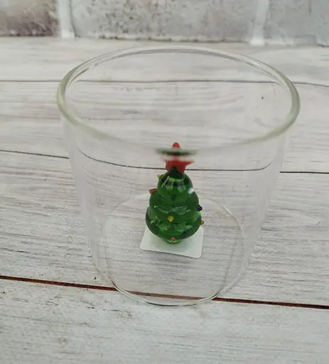 Склянка новорічна Olens 102-1176 з фігуркою всередині Зелена ялинка 310 мл Прозорий - фото 4