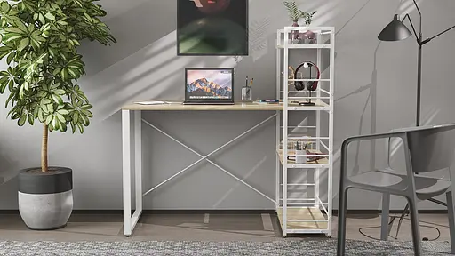 Письменный стол Ferrum-decor Серии Коннект с этажеркой 75x120x60 белый ДСП Дуб Сонома 16мм (FRD-104227) - фото 2