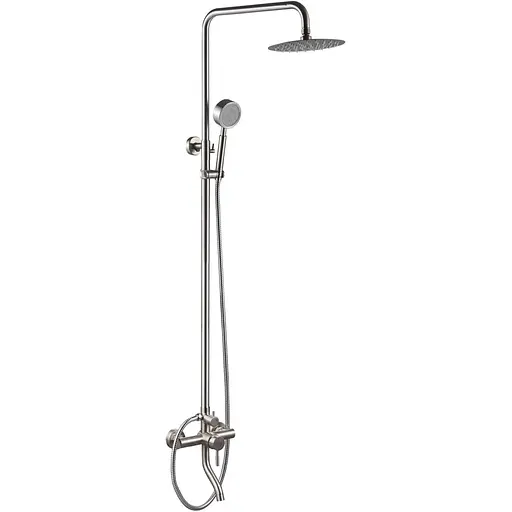 Душова система із виливом RJ Lux SS верхній душ d200 мм нержавіюча сталь RJSP120-08CH, Нержавіюча сталь - фото 1