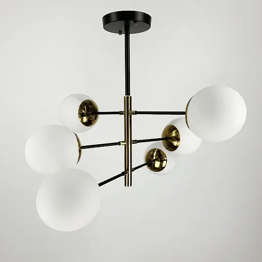 Люстра на 6 плафонів із латунною фурнітурою Line.F YG 8132-6 - фото 2