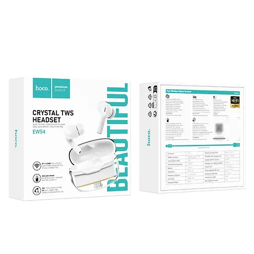 Навушники бездротові Hoco TWS EW54 вакуумні білий - фото 6