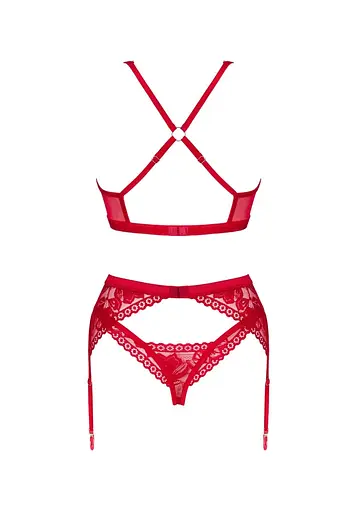 Комплект білизни Obsessive Lacelove M/L червоний - фото 8