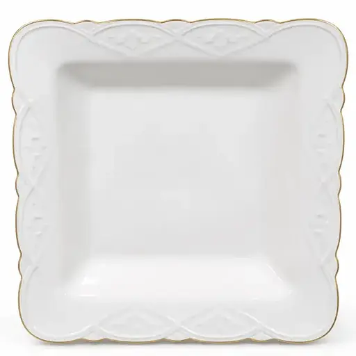 Тарелка квадратная 22×22 (см) фарфоровое сервировочное блюдо для подачи Белый Yiwu 120-YH-HG005