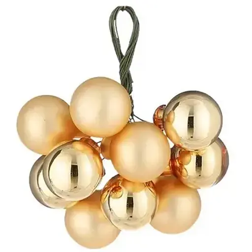 Ялинкова іграшка House of Seasons скляні кульки-грони золота (8718861972733)