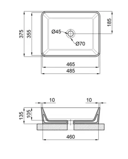 Раковина Qtap Tern без донного клапана QT172074MBMBN - фото 5