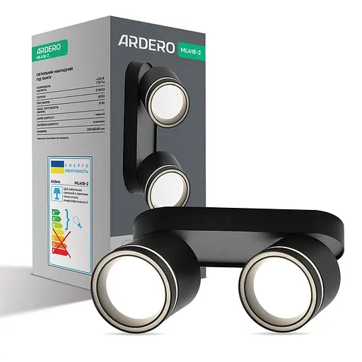 Спот Ardero ML418-2 під лампу чорний - фото 1