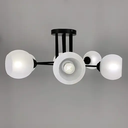 Сучасна плафонна люстра в чорному корпусі на 6 ламп | Арт. 4222/6G | Line F - фото 3