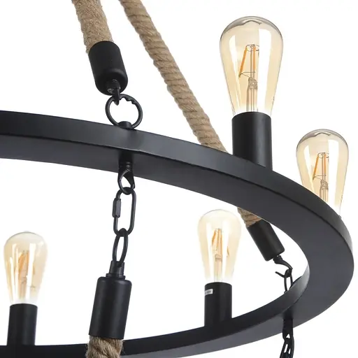 Люстра Brille лофт підвісна свічка E27 60W BK (BL-335S/12) - фото 10