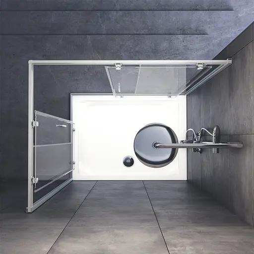 Душевая кабина Am.Pm Gem Twin Slide 120x90 см прозрачное стекло хром W90UG-404-120290-MT, Универсальная, прозрачная, хром - фото 4