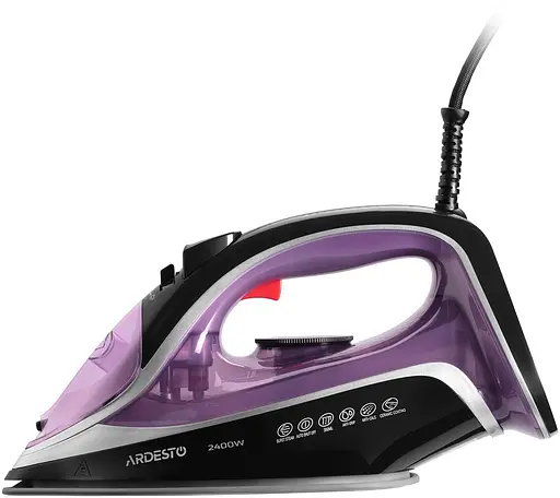 Утюг Ardesto IR-B2234, Black/Purple, 2400W, кераміка, паровий удар, резервур 350мл, захист від кальцинації, антикрапля, плавне регулювання потужності пари, автоматичне відключення - фото 3