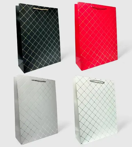Подарунковий пакет "Клітинка" 31х42х12см, набір з 4-х штук bl2502-399