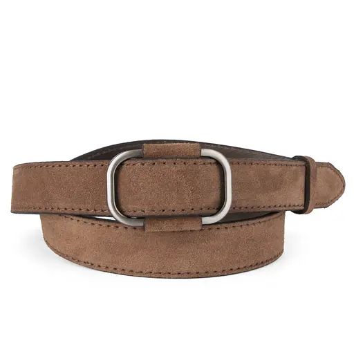 Ремень женский замшевый JK-2548 светло-коричневый под джинсы (100 см) - фото 1