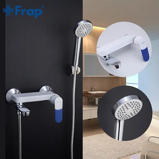 F3234 Змішувач для ванни литий поворотний короткий гусак білий/хром Ø35 Frap 1/10 Білий - фото 4