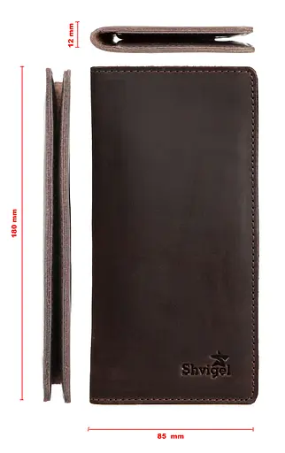 Мужской кожаный кошелек Shvigel 8.5х17.5 см acs0016099 - фото 3