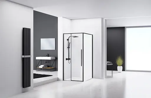 Душова кабіна Rea Solar 90x90 black REA-K6412, Чорний матовий, Універсальна, прозорий - фото 3