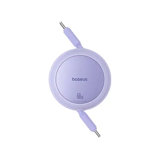 Кабель Baseus Free2Pull Mini Charging Cable USB-C to USB-C 60W 1m Nebula Purple - фото 1