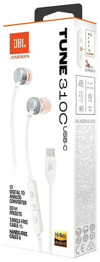 Навушники JBL дротові конектор Type-C T310C USB-C ( T310CWHT) білі - фото 6