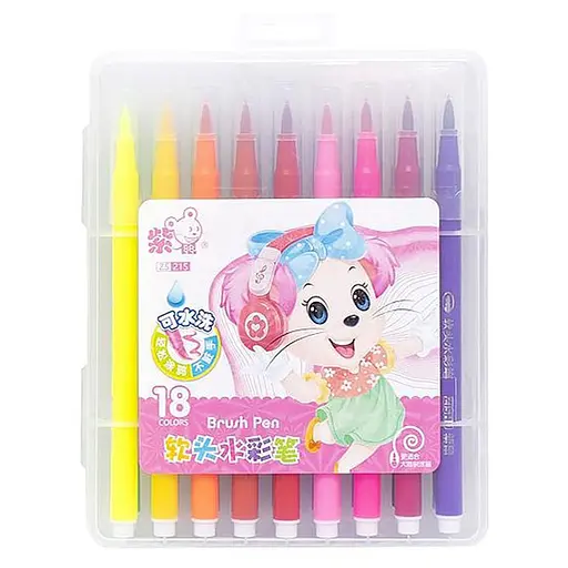 Дитячий набір фломастерів Bambi 215-18(Pink) 18 кольорів - фото 1