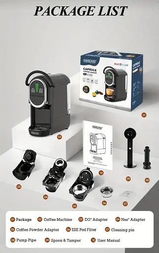 Автоматична Капсульна Кавомашина 4-в-1 CAFELFFE 19 BAR (Dolce Gusto, Nespresso, ESE Pods і Молота Кава) - фото 5