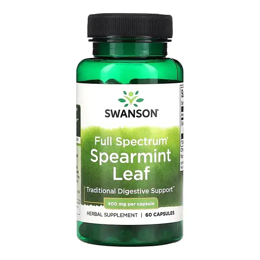 Листя м'яти Swanson Full Spectrum Spearmint Leaf 400 mg 60 caps (1086-2023-10-4065)