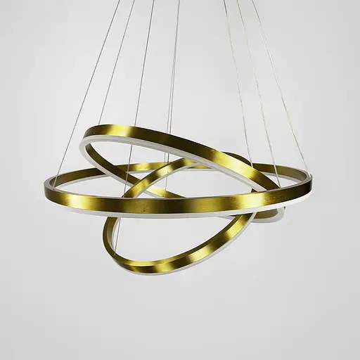 Подвесная люстра в латунном корпусе на три кольца 60, 50 и 40 см Ст. MJ 93-600+500+400 AB | Line F - фото 5