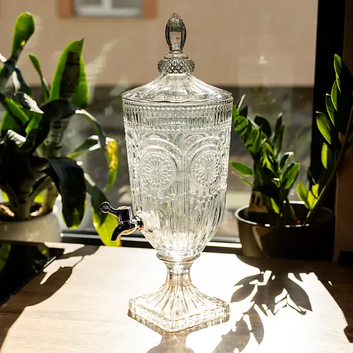 Лимонадница с краном стеклянная 3 л. диспенсер для напитков лимонадник с краном Yiwu HP-19-290 - фото 4