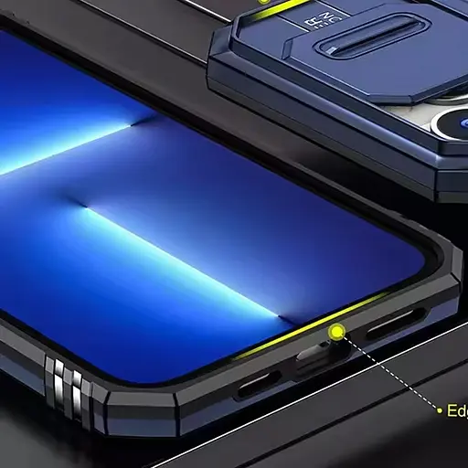 Ударостійкий чохол Epik Camshield Army Ring для Apple iPhone 13/14, 6.1 Синій/Navy - фото 2