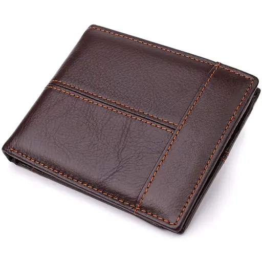 Горизонтальный стильный кошелек из натуральной кожи Vintage 12х10х2.5 см acs0029629 - фото 1