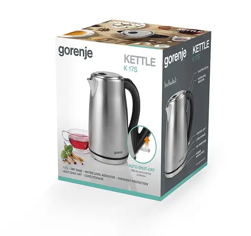 Электрочайник Gorenje 1.7 л металл. - фото 8