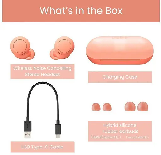 Наушники беспроводные Sony WF-C500 стереогарнитура в кейсе (WFC500D.CE7) оранжевые - фото 9