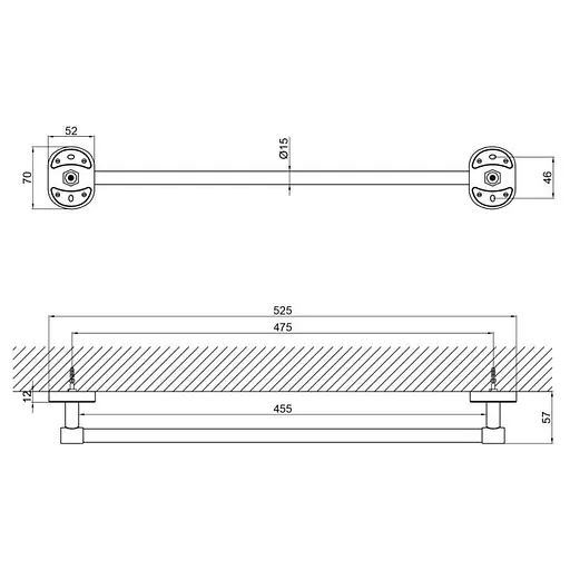 Тримач для рушника Lidz CRM 114.01.00 Хром - фото 2