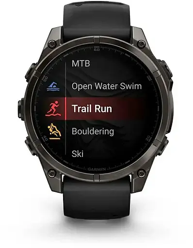 Смарт-часы Garmin Fenix 8 47mm Solar Sapphire Carbon Gray DLC Titanium w. Black/Pebble Gray S. Band (010-02906-10) - фото 2