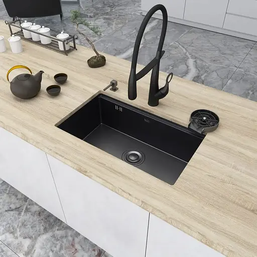 Черная мойка Nett NB-7042 врезная с PVD покрытием многофункциональная - фото 3