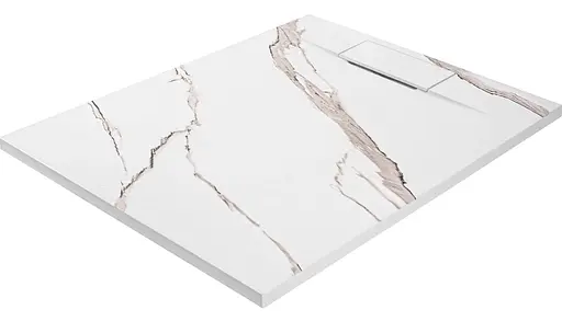 Душовий піддон Rea Bazalt 80x100 carrara white REA-K7000 Мармур - фото 1