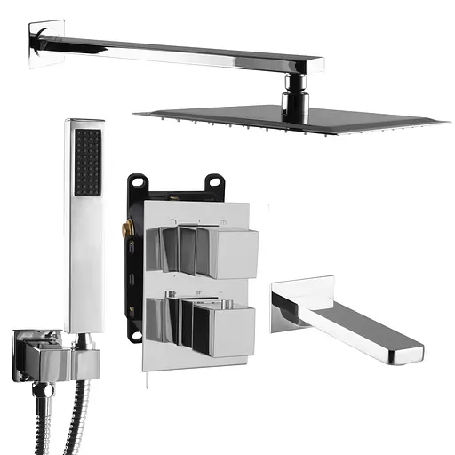 Душова система прихованого монтажу Topaz Odiss To 08117-L03-Termostat Smart box, Хром - фото 3