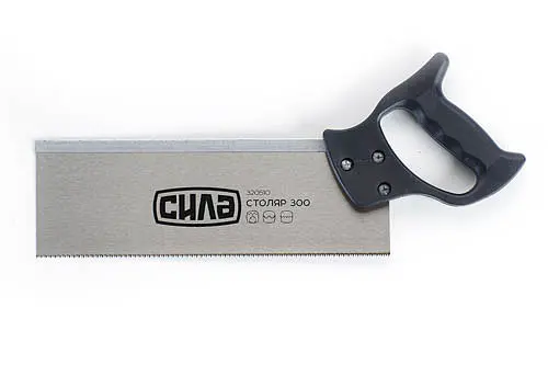 Ножовка по дереву Сила пасовочная 300 мм с пластиковой рукояткой Столяр - фото 1