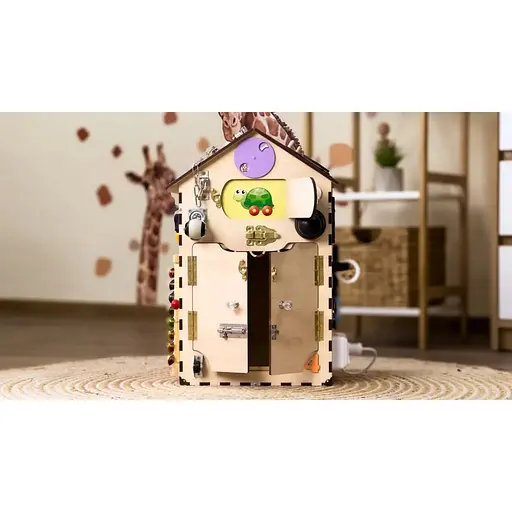 Развивающая игрушка Бизикуб "Дом" Temple Group TG200333 натуральный, 55х30х30 см - фото 2