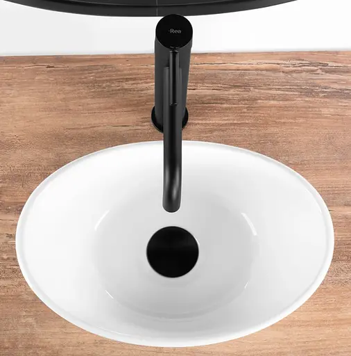 Умивальник Rea Kate 36 white накладний REA-U6803, Білий - фото 4